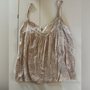 Endless Blu Floral Lace Trim Cami Top Tank Top